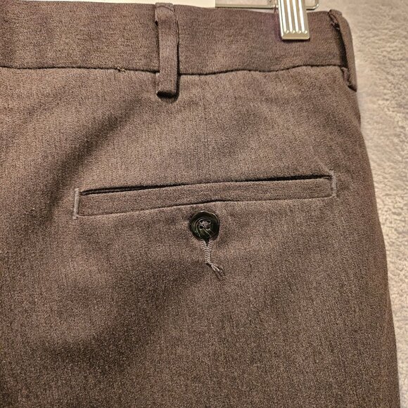 George Pants Mens 34x30 Dark Grey Slacks Pleasted Cuffed hidden elastic - Picture 8 of 16